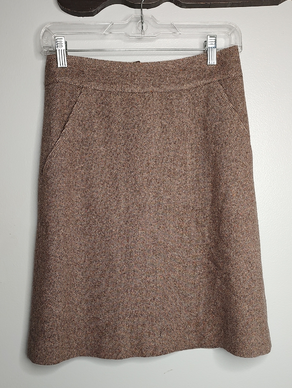Banana Republic Tweed A-Line Midi Brown Skirt Size 4 - Picture 2 of 7